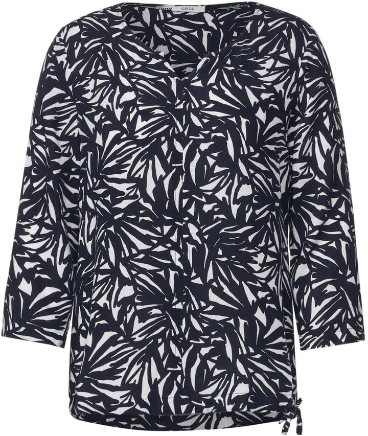 Cecil Damen Blusenshirt Bedruckt M Deep Blue, M Deep Blue