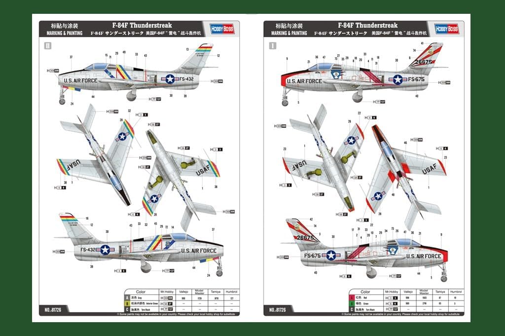 Hobby Boss 81726 Modellbausatz F-84F Thunderstread