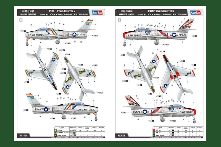Hobby Boss 81726 Modellbausatz F-84F Thunderstread