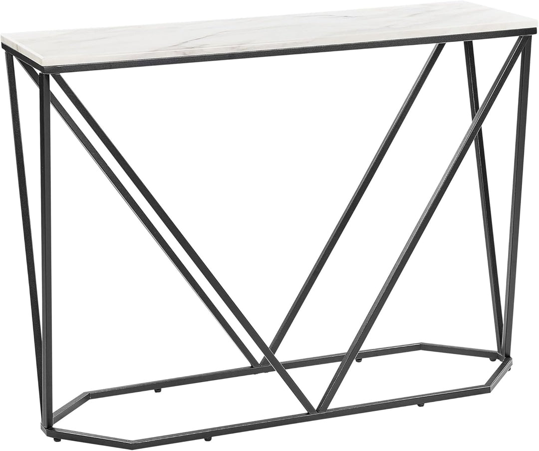 Konsolentisch Marmoroptik weiss / schwarze Beine modernes elegantes Design Hazen