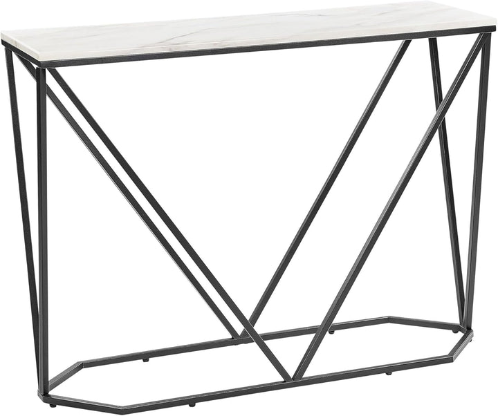 Konsolentisch Marmoroptik weiss / schwarze Beine modernes elegantes Design Hazen
