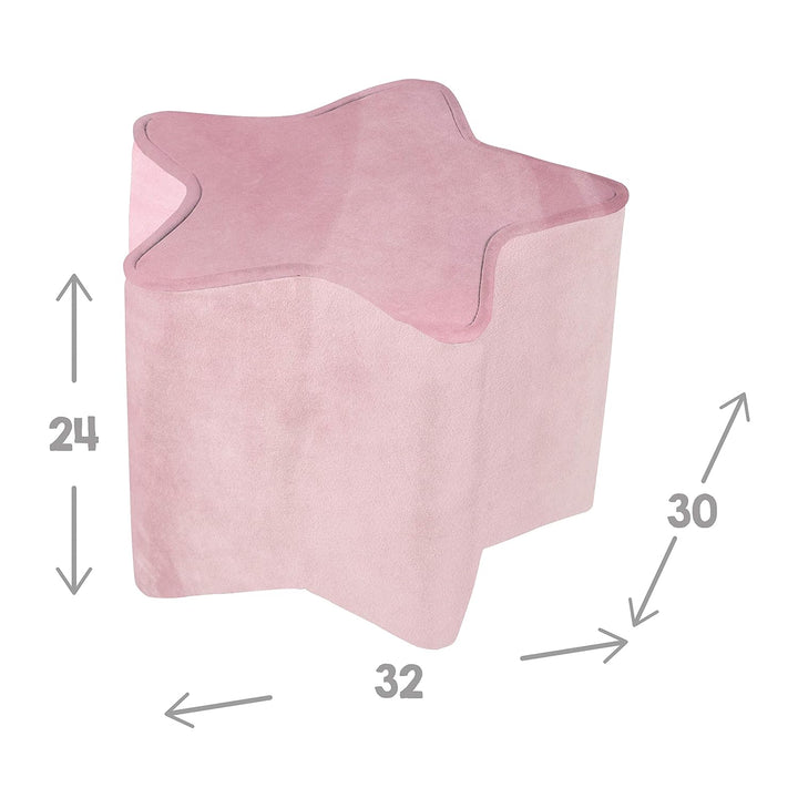 roba „Lil Sofa” Set 3-teilig enthält Kindersessel, Kinderhocker in Sternform, Dekokissen Stern rosa/