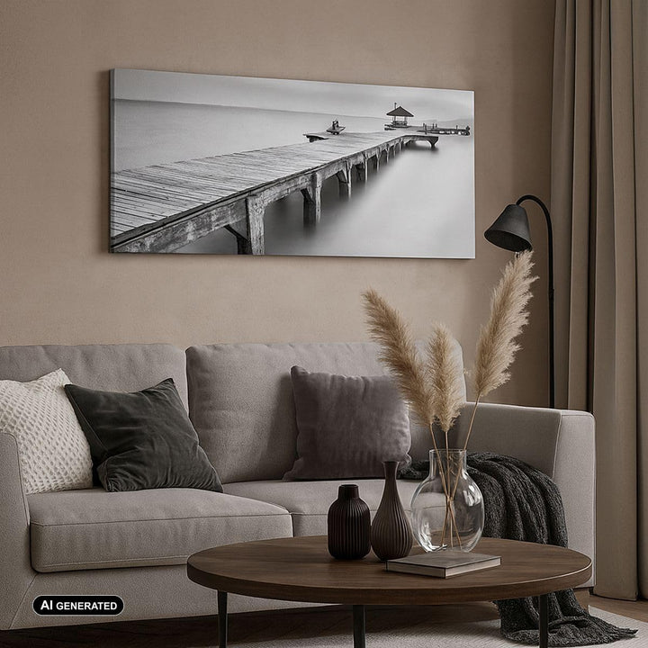 Wandbilder Dekoration Wohnzimmer Thailand bucht strand brücke Panorama Bilder auf Leinwand 120x50cm