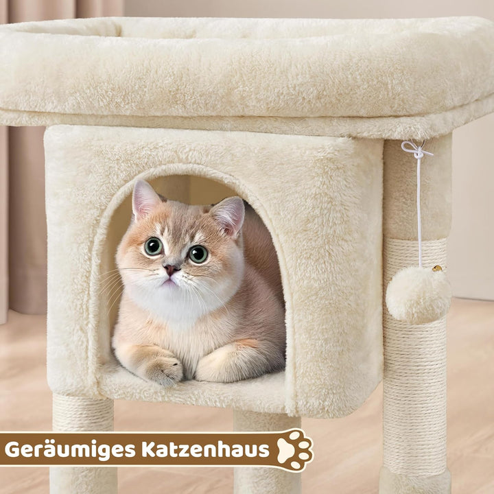 Yaheetech Kratzbaum 60 cm Kleiner Katzenkratzbaum, mit Katzenhöhle Plüsch Sisal, Katzenbaum Katzenmö