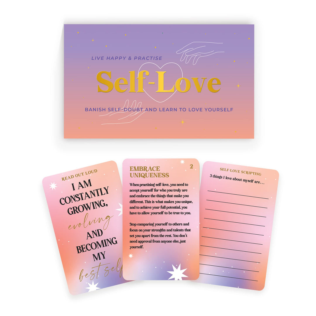 Gift Republic Live Happy & Practice Self Love – 100 Karten-Pack, um Vertrauen und Selbstakzeptanz au