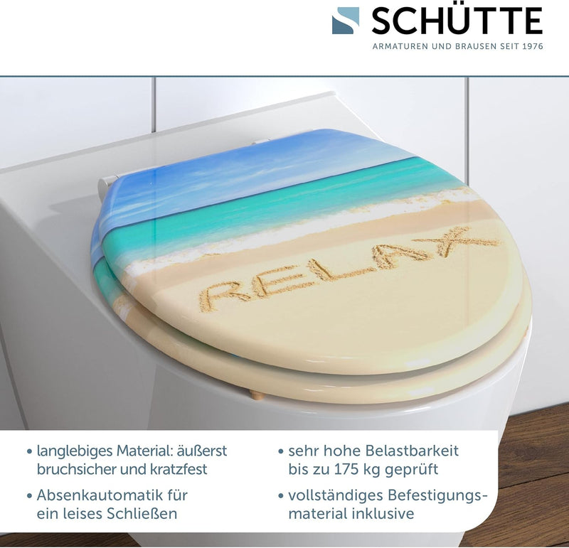 SCHÜTTE 80131 WC-Sitz RELAX, MDF, mit Absenkautomatik Motiv, Relax