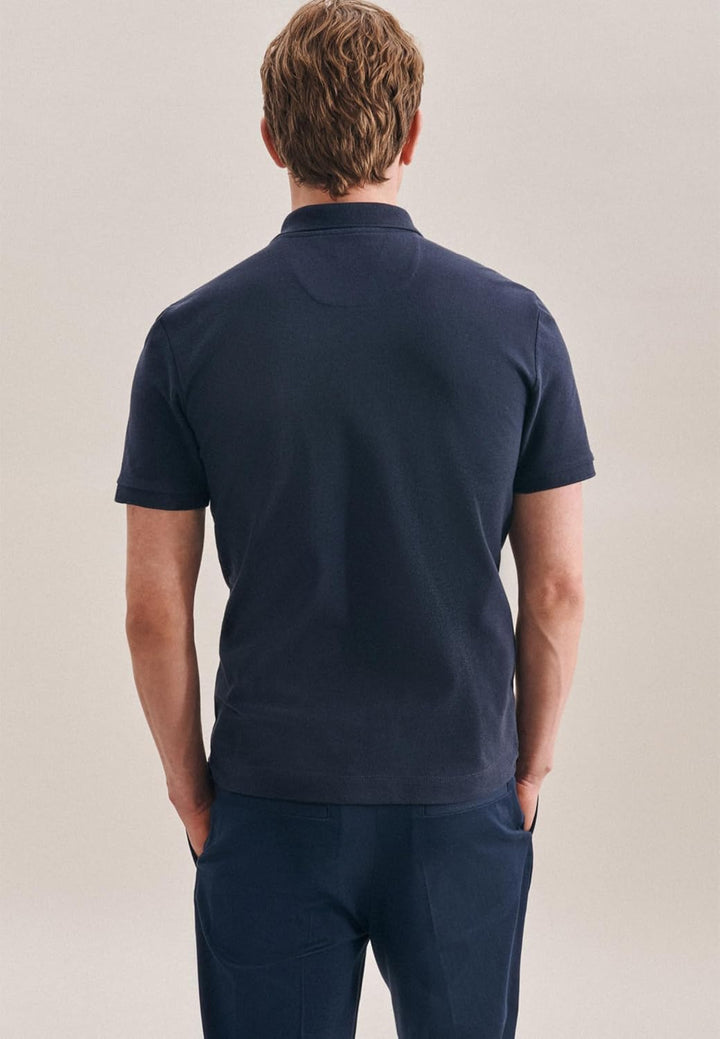 Seidensticker Herren Slim Fit-Poloshirt Kurzarm Polo Shirt S Dunkelblau, S Dunkelblau