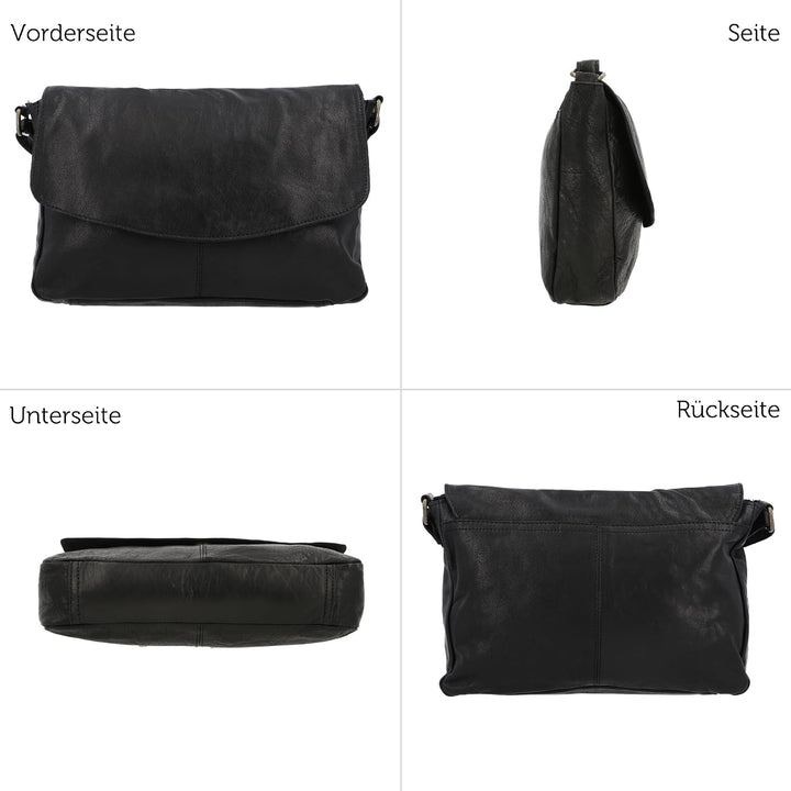 Gusti Handtasche Leder - Maisie Damen Handtasche Schultertasche Umhängetasche Ledertasche klein Schw