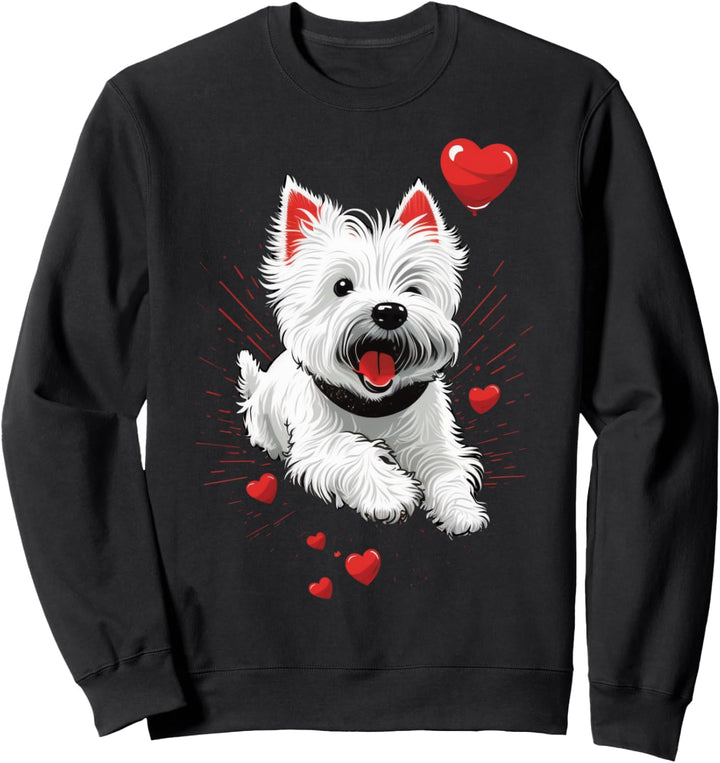 Westie Love Heart on West Highland White Terrier Lover Sweatshirt