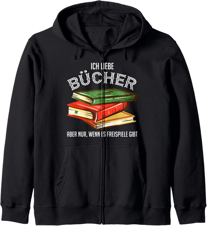 Ich liebe Bücher aber nur, wenn es Freispiele gibt Jackpot Kapuzenjacke
