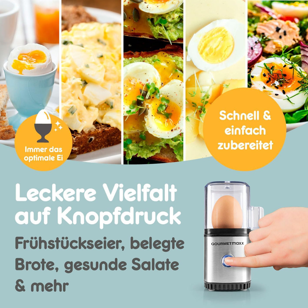 GOURMETmaxx Eierkocher für 1 Ei | Elektrischer, energiesparsamer Egg Cooker mit einfacher Bedienung