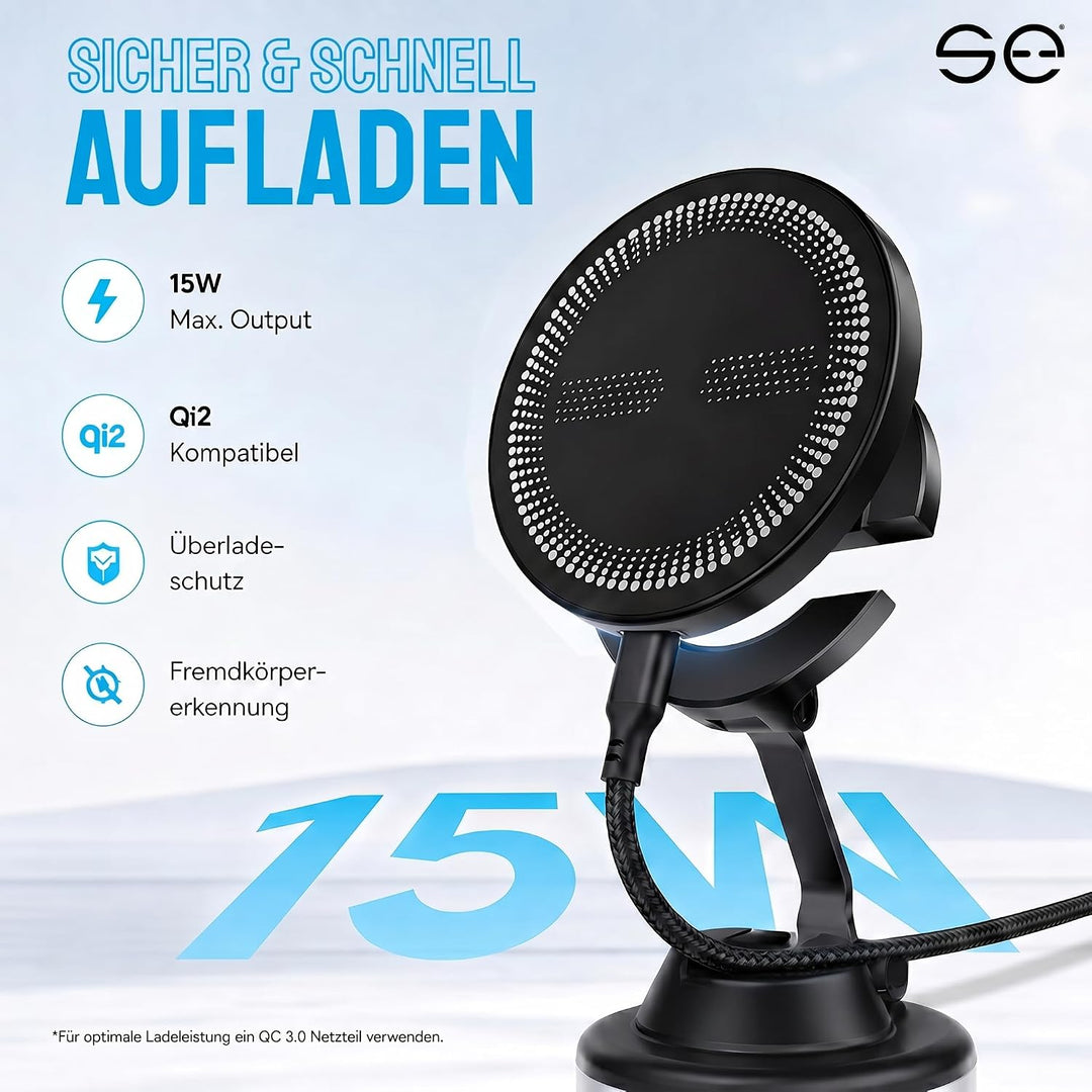 se® SNAPCHARGE – Magnetisches Ladepad 15W, Kabelloses Ladegerät kompatibel mit MagSafe, Wireless Cha