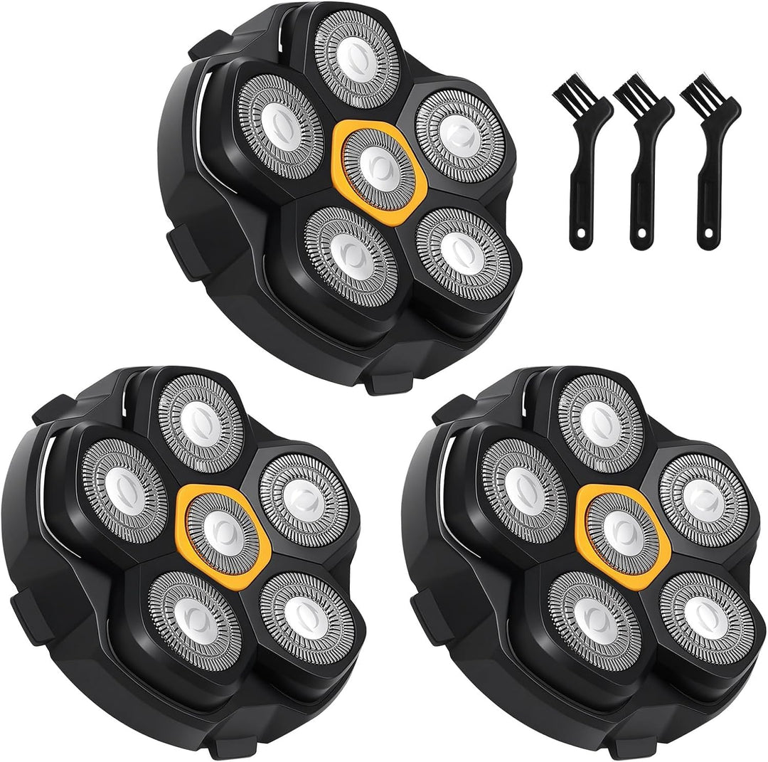 3 Stück Glatzen Rasierer Herren Ersatzkopf für DOAO Kensen Ersatzklingen | Magnetische 6D Ersatzrasi