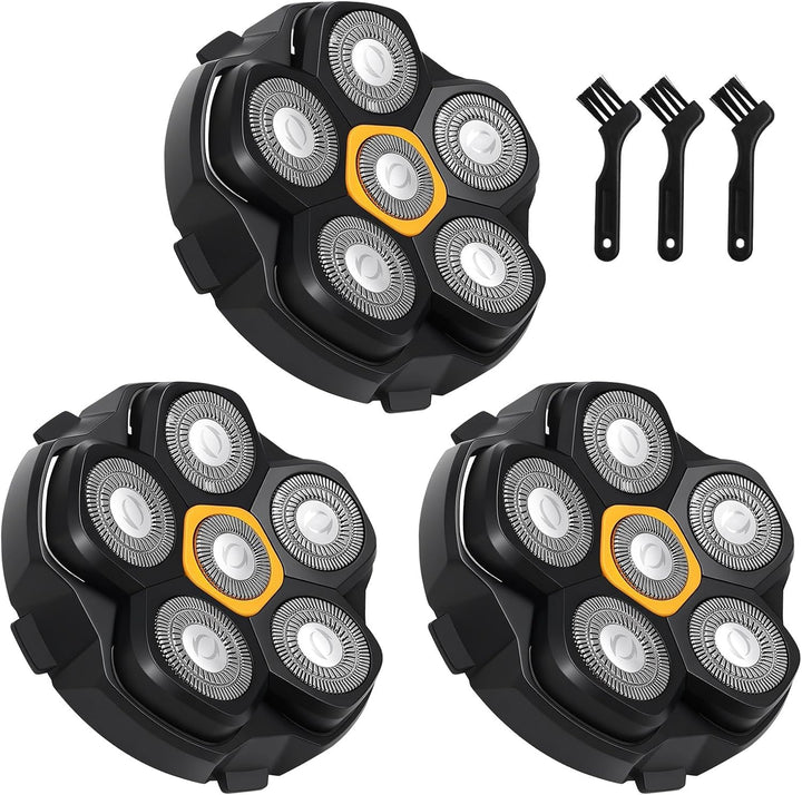 3 Stück Glatzen Rasierer Herren Ersatzkopf für DOAO Kensen Ersatzklingen | Magnetische 6D Ersatzrasi