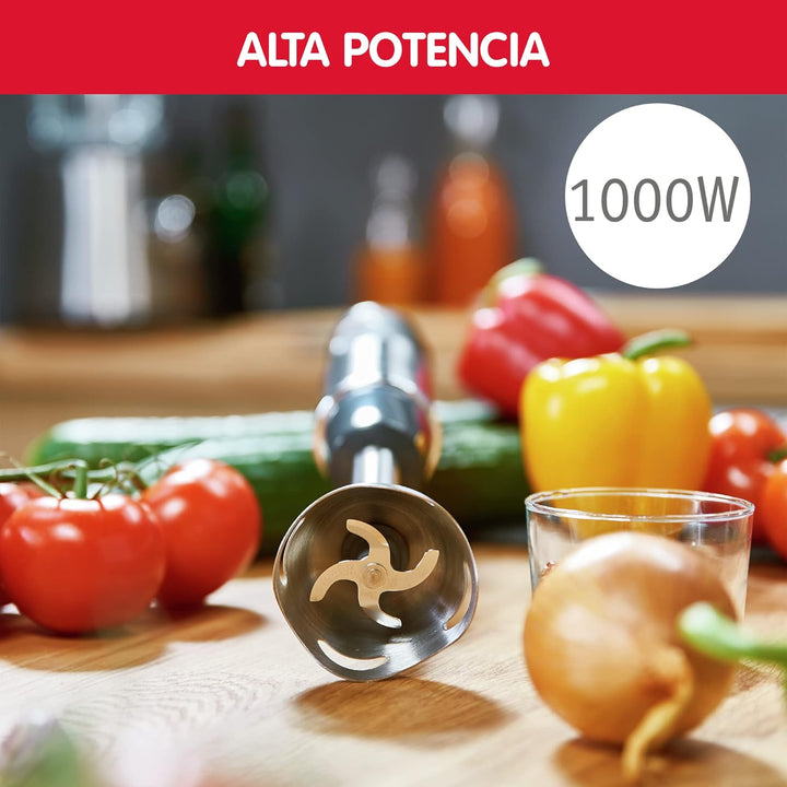 Moulinex DD6558 DD655810 Quickchef 3-in-1 Tauchmixer, Powelix-Technologie, 3 Zubehörteile, Edelstahl