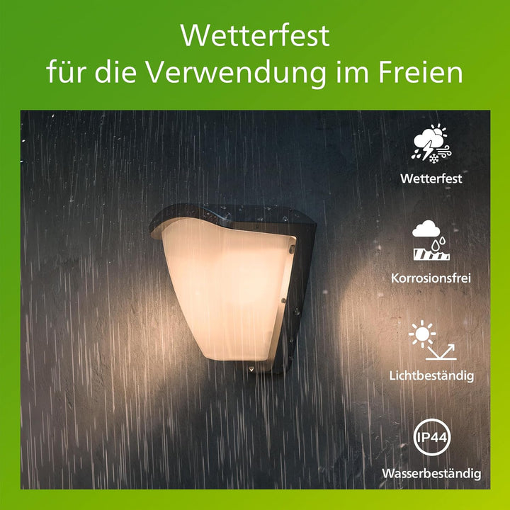 Philips myGarden Wandleuchte Kiskadee, 42W, anthrazit Ohne Bewegungsmelder, Ohne Bewegungsmelder