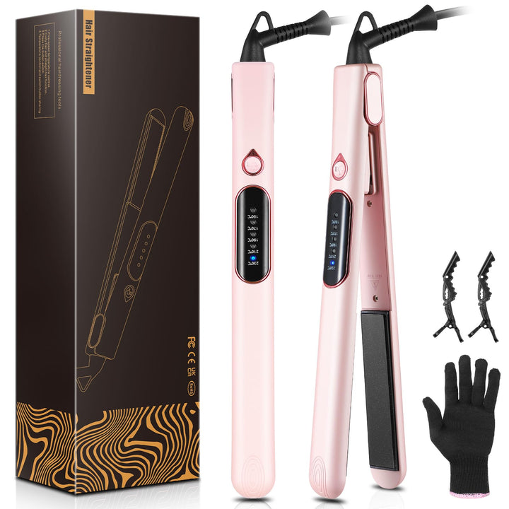 Glätteisen Locken und Glätten 2 in 1, Reise Haarglätter Keramik Wellen Klein Locken, Hair Straighten