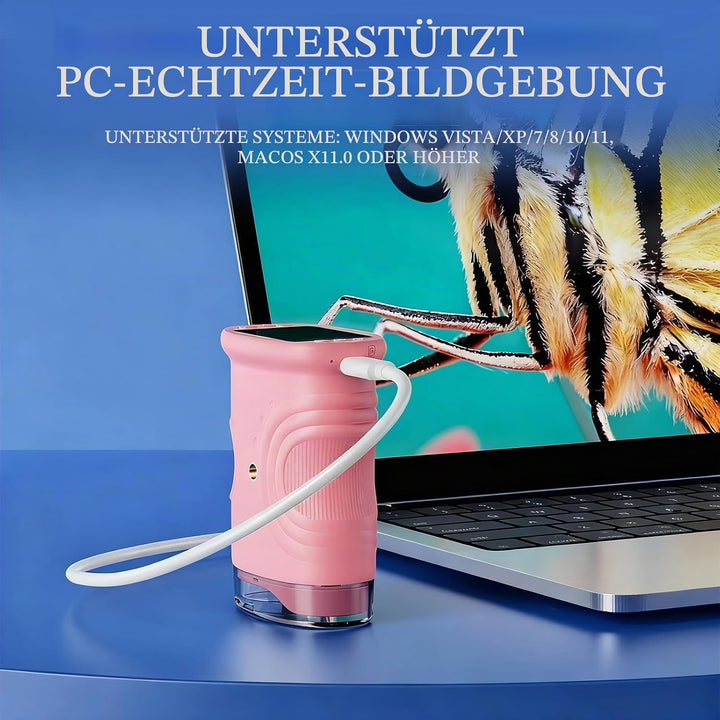 Mikroskop für Kinder, 1000x Digital Mikroskop, Taschenmikroskop Experimente für Kinder ab 6, Kinderm