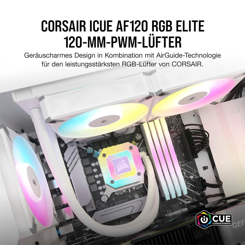 Corsair iCUE AF120 RGB ELITE 120mm PWM Dreifach-Lüfter-Kit - Acht RGB-LEDs Pro Lüfter - AirGuide-Tec