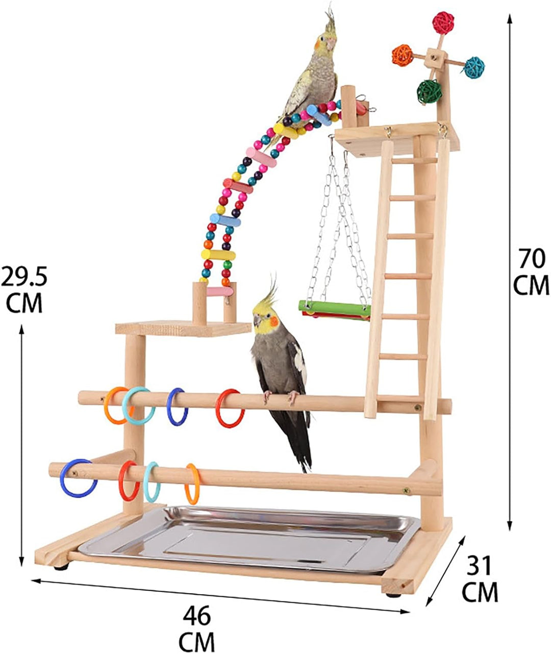 Papagei Vogelspielplatz, Wellensittich Spielzeug, Parrot Playstand, Geeignet für Eclectus, Ara, Kaka
