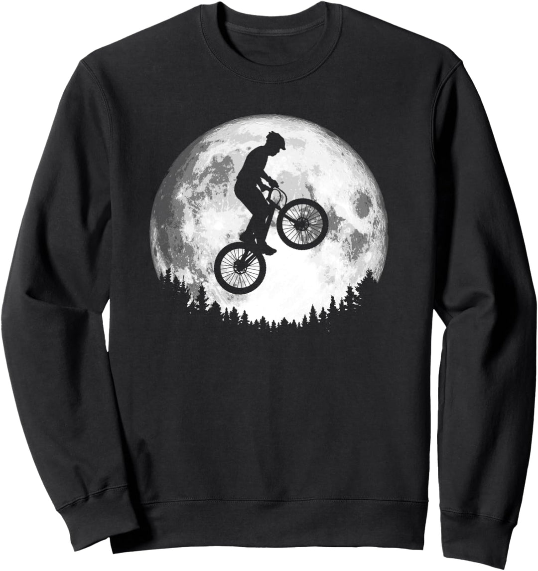 Vintage Mountain Bike & Moon Retro MTB 80s Vibe Sweatshirt