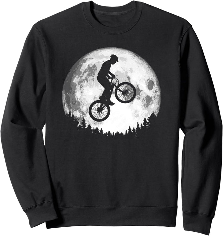 Vintage Mountain Bike & Moon Retro MTB 80s Vibe Sweatshirt