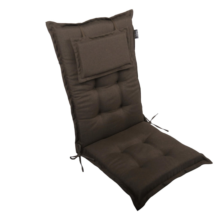 LILENO HOME Gartenstuhl Auflagen als [1er Set - Hochlehner] in Chocolate - Bequeme Liegen als Sitzau