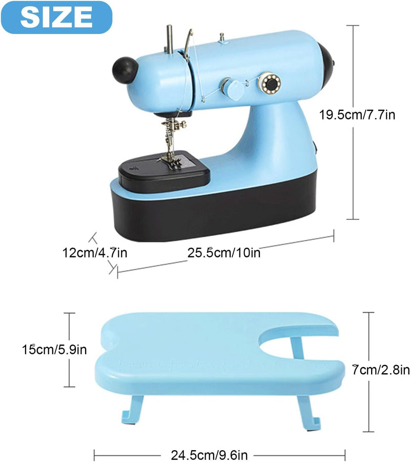 Mini Nähmaschine Set,Tragbare Sewing Machine mit LED Lampe,Gerade Linie Elektrische Sewing Machine f