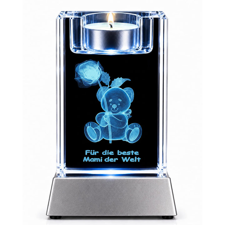 Kaltner Präsente Stimmungslicht - EIN ganz besonderes Geschenk: LED Kerze/Kristall Glasblock / 3D-La