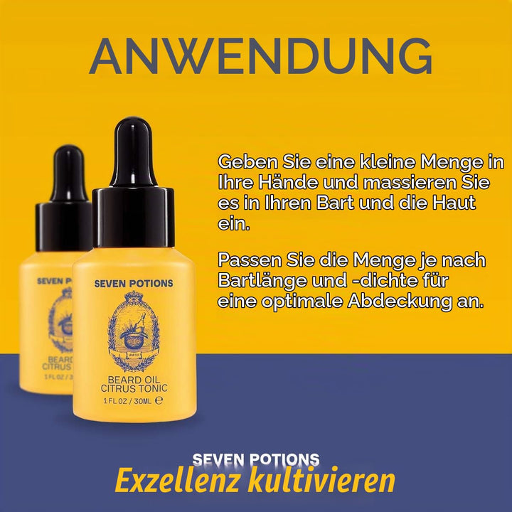 Seven Potions Premium-Bartöl für Männer - Jojobaöl-Bartweichmacher zur Pflege von Haut, Haar und geg