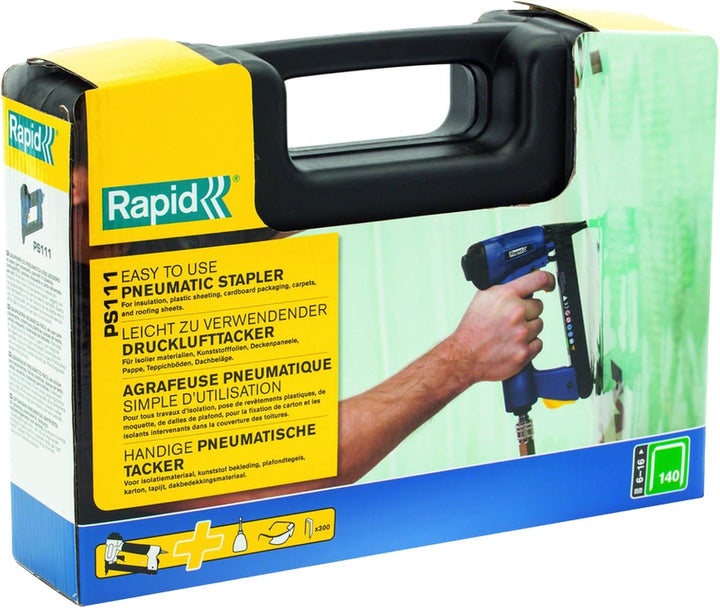 Rapid Drucklufttacker PS111, Druckluft Tacker für Holz und Folien, Leicht, Kompakt und Handlich, für
