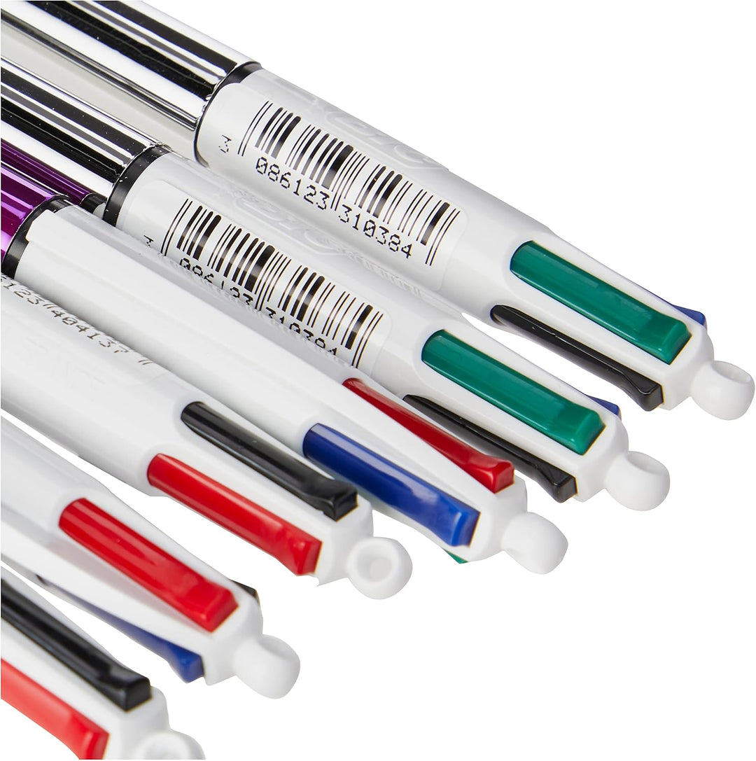 BIC 4 Farben Kugelschreiber Set 4 Colours Shine in verschiedenen Farben, 12er Pack & 4 Colours Stift