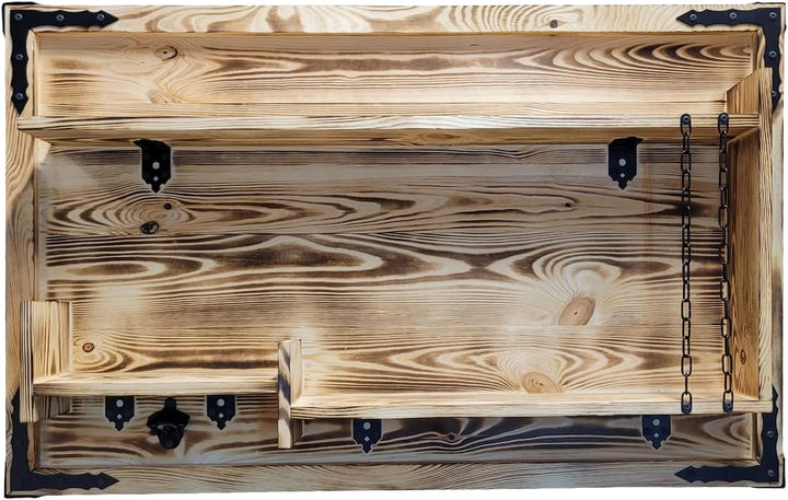 Holzregal Hausbar zum Hängen - Handgemacht Rustikale Stil Wand Bar Flaschenregal Holz - Weinbar Rega