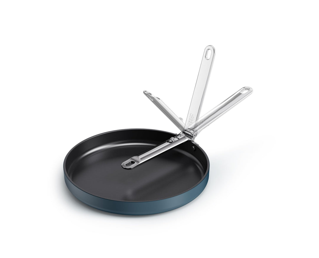 Joseph Joseph Space 30cm Flache Bratpfanne, Platzsparender Klappgriff, Keramik-Beschichtung, Indukti