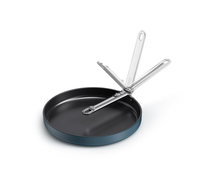 Joseph Joseph Space 30cm Flache Bratpfanne, Platzsparender Klappgriff, Keramik-Beschichtung, Indukti