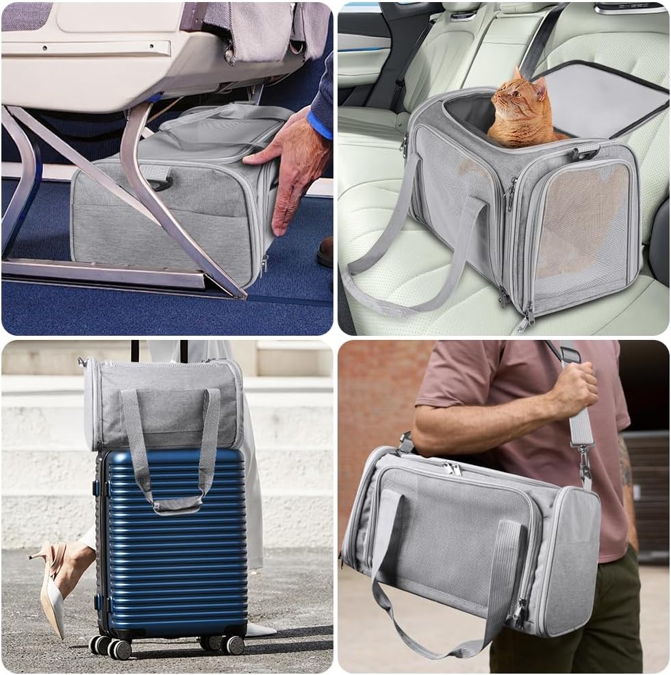 Hundebox faltbar, Hundetransportbox, Transporttasche für Katze Hund für Reise Auto Flugzeug, Leicht