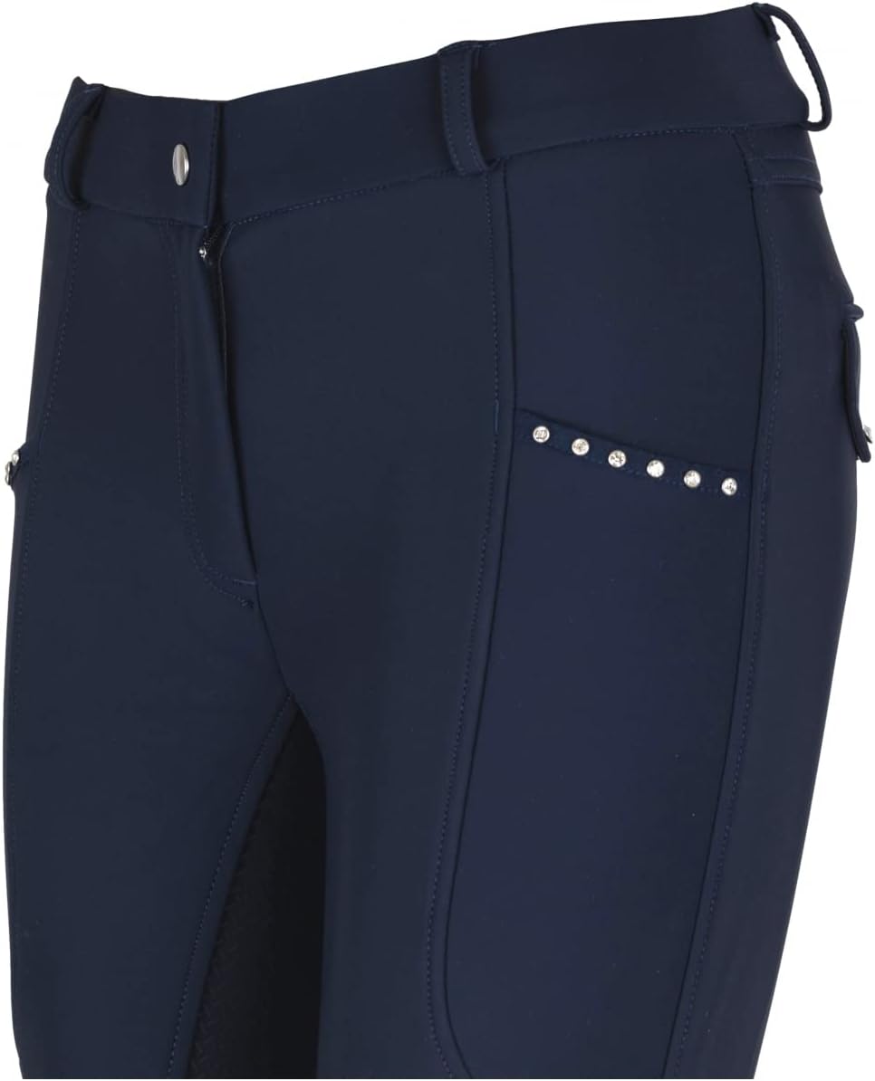 Lazura - Damen Winter Reithose Tatjana | Vollbesatz aus Silikon | Reiterhose mit 2 seitlichen Handyt