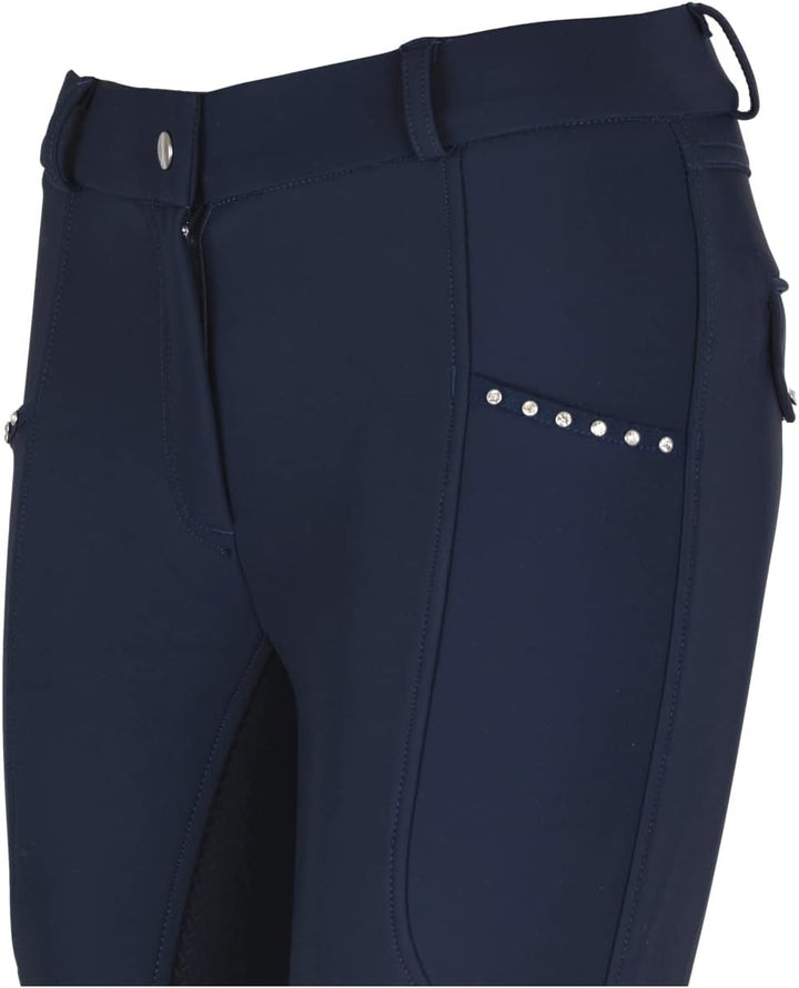 Lazura - Damen Winter Reithose Tatjana | Vollbesatz aus Silikon | Reiterhose mit 2 seitlichen Handyt