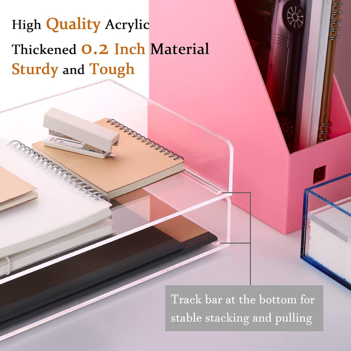 Papier-Organizer-Tablett, transparente Acryl-Schreibtisch-Organizer und Zubehör, Bürobedarf, stapelb