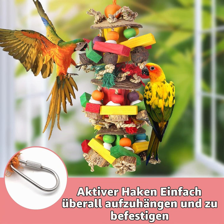Papageienspielzeug Wellensittich Spielzeug und Zubehör, Kauspielzeug für Vogelkäfig Zubehör mit Natü