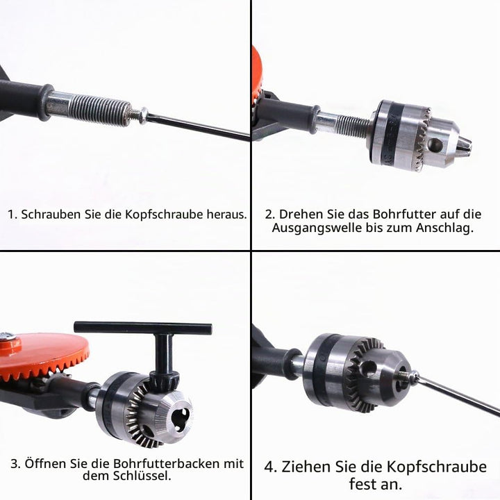 Swpeet 1/4 Zoll (0.6-6mm) Handbohrmaschine mit 13 Stahlbohrern (40–98 mm),Leistungsstark Spannfutter