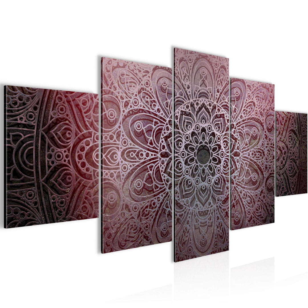 Runa Art Wandbilder Mandala 5 Teilig Bild auf Vlies Leinwand Deko Wohnzimmer Schlafzimmer Abstrakt R