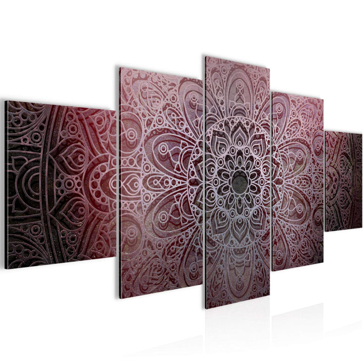 Runa Art Wandbilder Mandala 5 Teilig Bild auf Vlies Leinwand Deko Wohnzimmer Schlafzimmer Abstrakt R