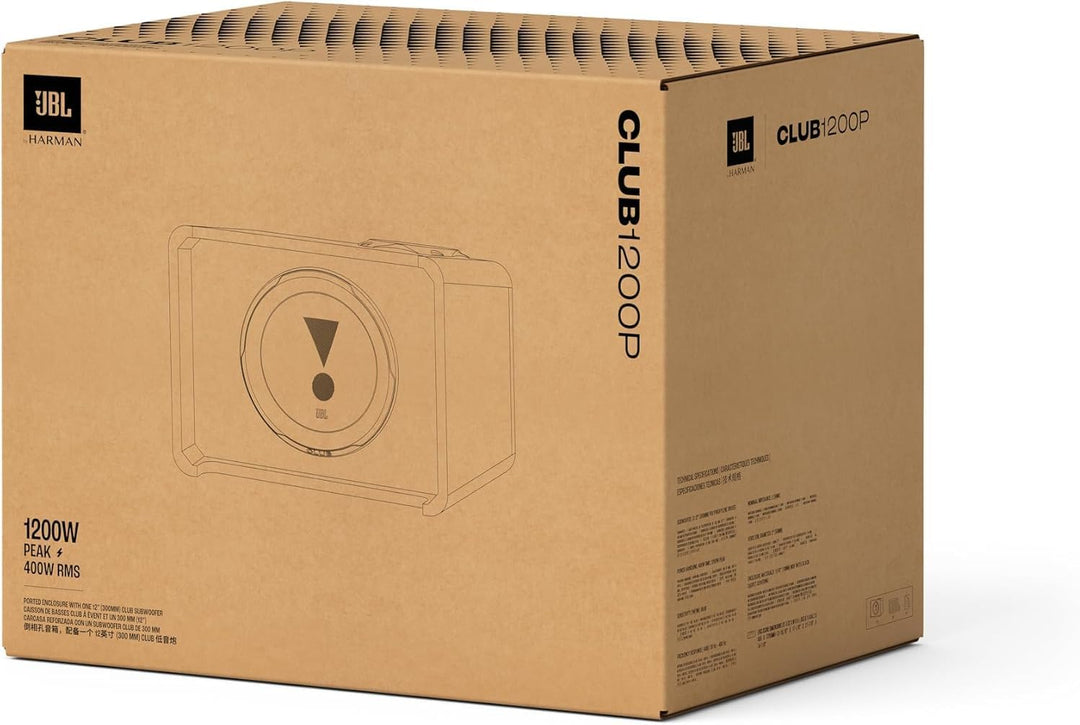 JBL Club 1200P Passive Subwoofer Auto – Enorm Kraftvolle Bass Box – Passiver Gehäuse Subwoofer fürs