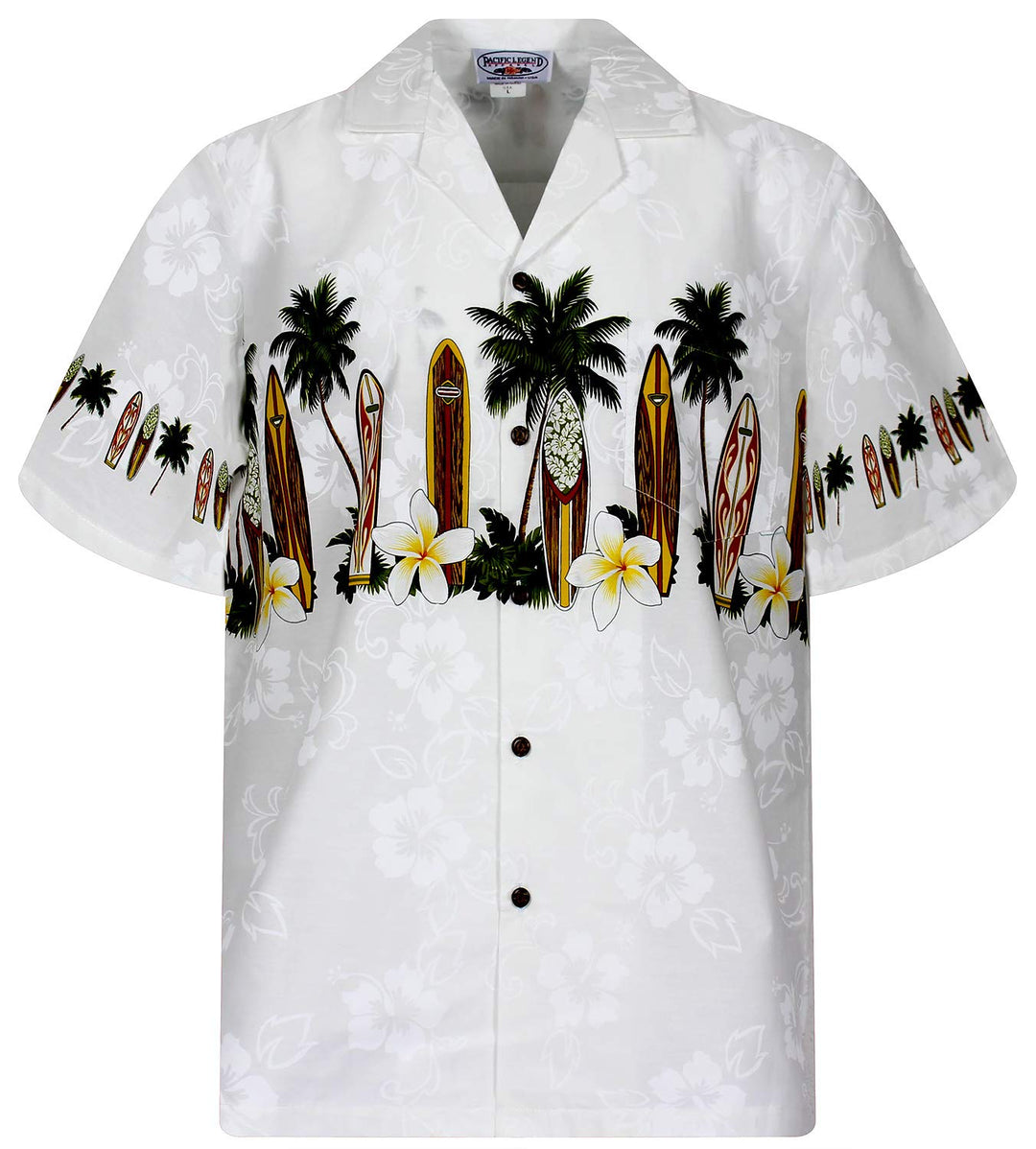 P.L.A. Pacific Legend Original Hawaiihemd Kurzarm Herren Kurzarm Button-Down Front-Tasche Hawaii-Pri