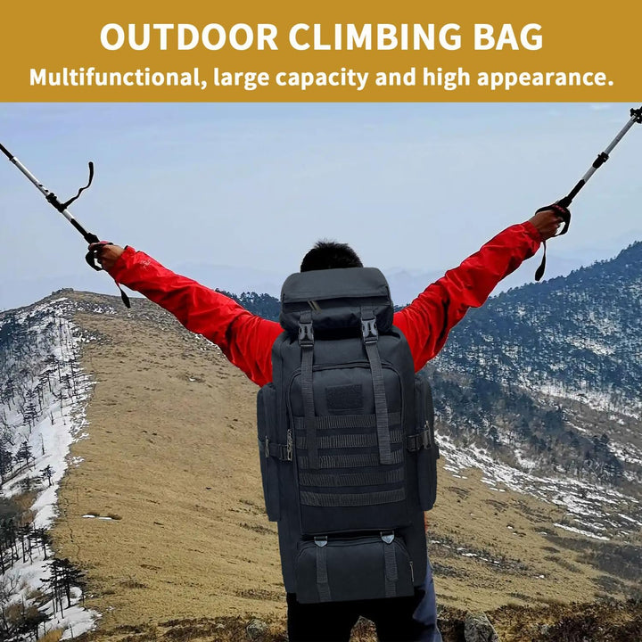 80L Wandern Rucksack, Wasserdichter Grosser Outdoor Sport Reise Daypack Molle für Männer Frauen Schw