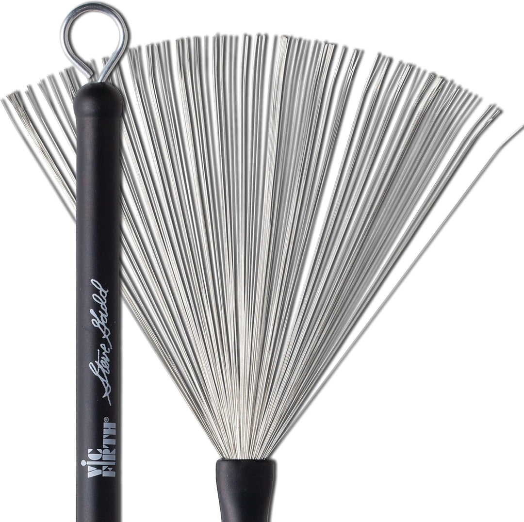 Vic Firth Signature Series Wire Brush - Steve Gadd - Retractable - Black Handle Wire Brush Single, W