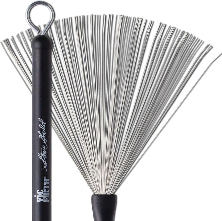 Vic Firth Signature Series Wire Brush - Steve Gadd - Retractable - Black Handle Wire Brush Single, W