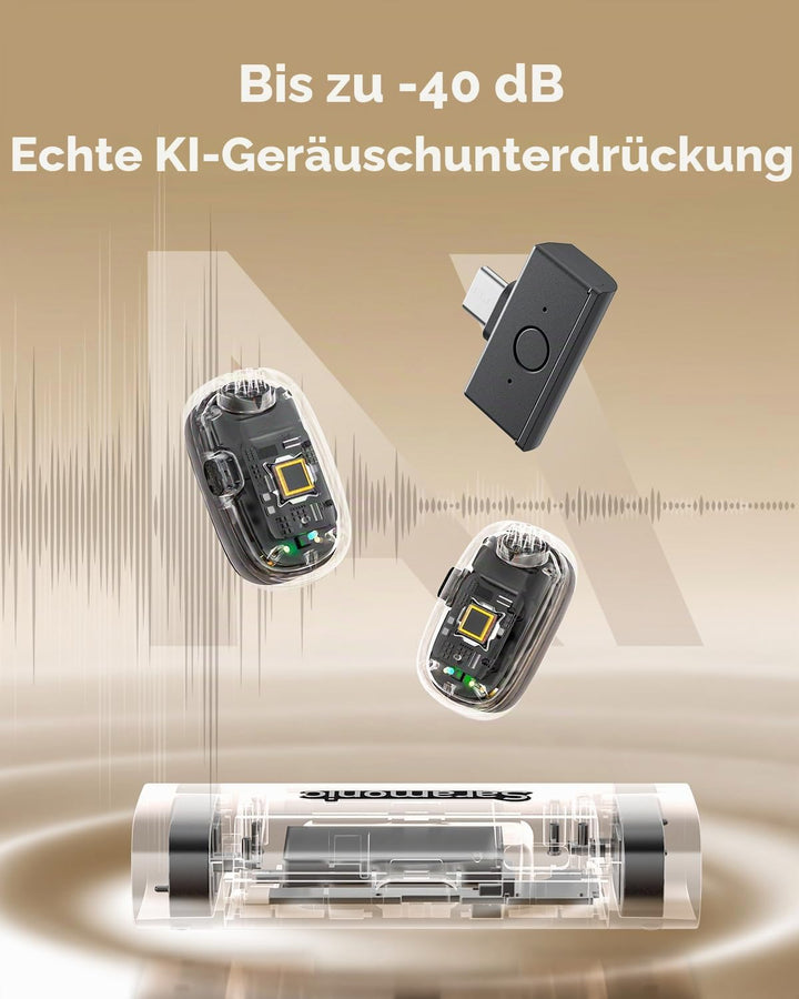 Saramonic Air SE kabelloses Lavalier-Mikrofon, 48 kHz/24 Bit, USB-C&amp;Lightning Mini Mikrofon für iPho