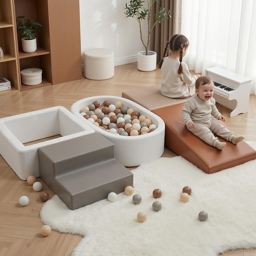 Schaumstoff Bausteine Kinder Klettern Indoor: 5 Softbausteine Riesenbausteine Spielbausteine mit Bäl